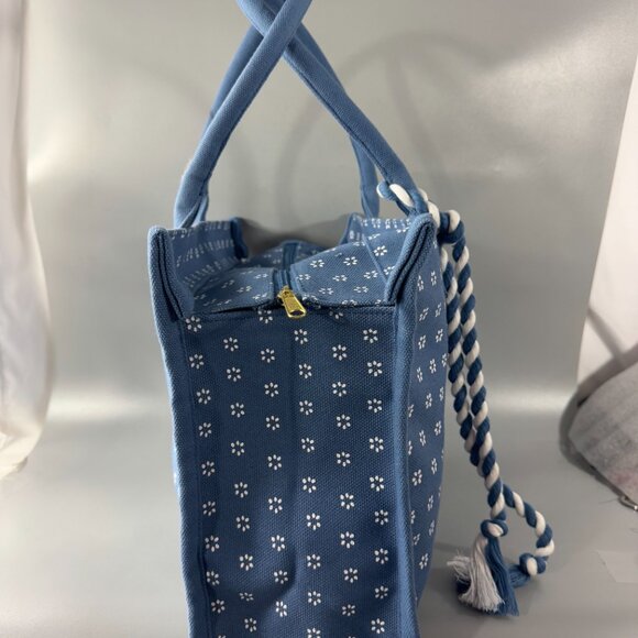 J. CREW STRUCTURED TOTE BAG ONE SIZE - CHAMBRAY BLUE WHITE - Picture 9 of 15